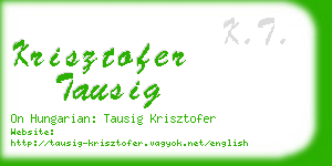 krisztofer tausig business card